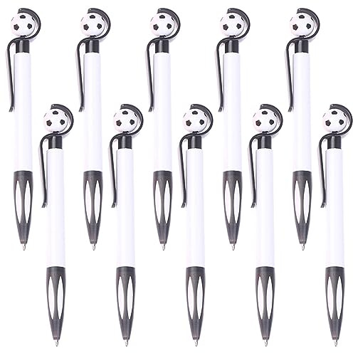 JKJF 10 st fotbollsformade kulspetspennor infällbar fotboll gel bläckpenna roliga fotbollspennor för skola kontor kontorsmaterial skrivmaterial - 1,0 mm svart