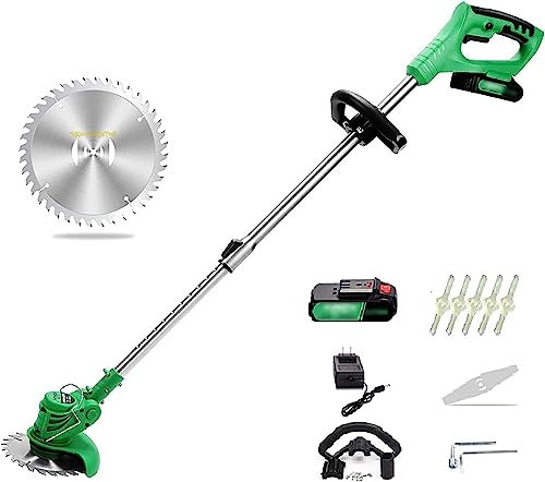 Tondeuse à gazon sans fil, 3 styles de tondeuse à gazon rechargeable for la maison, longueur réglable, tête de machine rotative, désherbeur portable for la coupe des arbustes de pelouse de jardin
