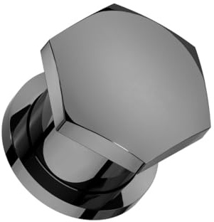 beyoutifulthings Ohr-Tunnel Schwarz Flaches Hexa Chirurgenstahl Ohr-Piercing Ohr-Schmuck Plug Flesh-Tunnel Schraub-Verschluss 6-mm