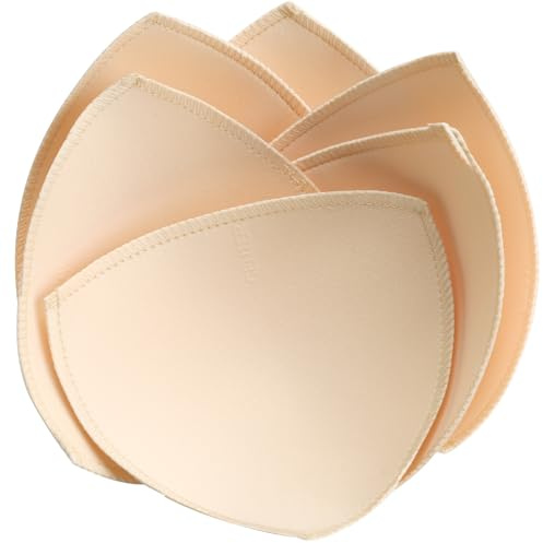 Fypxd 3 Pairs Bra Pads Inserts,Sewn Push Up for Sports Bra A/B/C Cup,Breathable Removable Bra Cups Inserts Enhancers for Dresses Swimsuits and Bikini