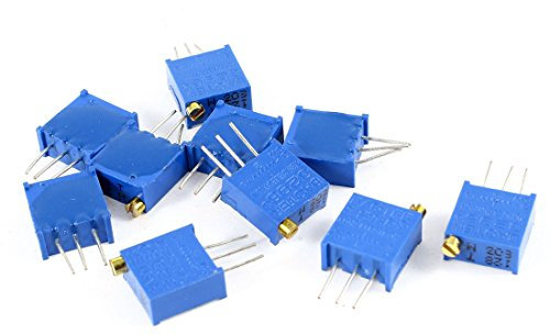 HMCOCOOFM 10 Stück 3296W-203 20K Ohm 3 Pins Hochpräziser Einstellbarer Widerstand Trim Pot Potentiometer Trimmer