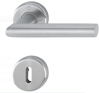 Coppia di maniglie HOPPE in acciaio inox per porte interne con rosetta e bocchetta