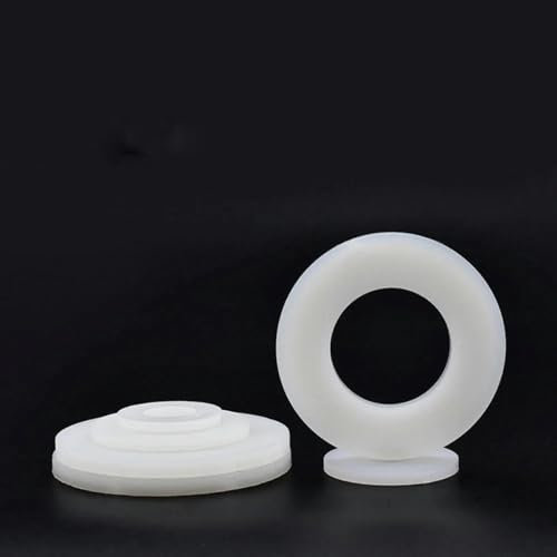 Rondelle en nylon joint plat joint en plastique rondelles dures noir blanc M2 M2.5 M3 M4 M5 M6 M8 M10 M12 M14 M16 M18 M20 M22 M24-M20x35x4mm 3 pièces-blanc