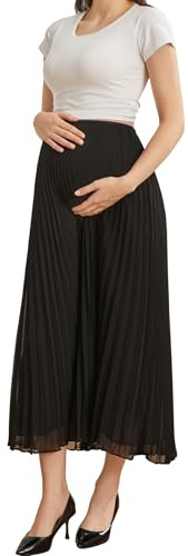 ZUMIY Jupe de Maternité Plissée élastique Taille Haute Femme, Jupe Grossesse au-Dessus Ventre