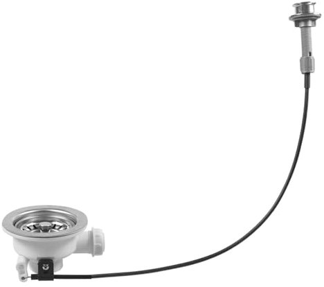 Sarini Valvola eccentrica a cestello filtrante con Corda Raccordo di Scarico eccentrico Rotante Lavello G1-1/2 Pollici Diametro 114 mm per soluzioni di Scarico per lavelli da Cucina e lavastoviglie