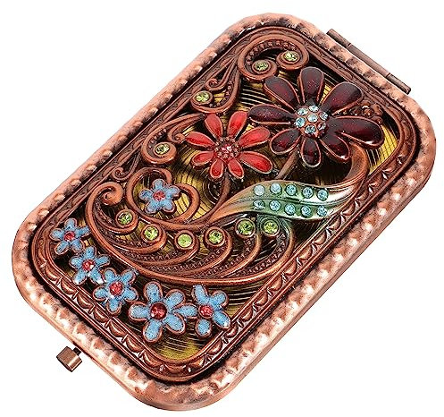 BELLIFFY Vintage Taschenspiegel Schminkspiegel Kleiner Faltbarer Spiegel Für Handtaschen Reisen Büro Outdoor Ästhetischer Kleiner Taschenspiegel