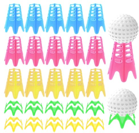 LEKEFETO 30 Stück Golf Tees, Golf Tees Kunststoff Set, Golf-Simulator-Tees, Golf Matten Tees, Golf Tees für Winterrasen und Driving Range, für Sportler Golfliebhaber Anfänger