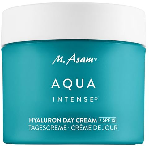 M. Asam AQUA INTENSE Hyaluron Day Cream SPF 15 (50 ml) – Parfümfreie Feuchtigkeitscreme mit patentiertem Hyaluronsäurekomplex, 120h Feuchtigkeit, für sensible Haut