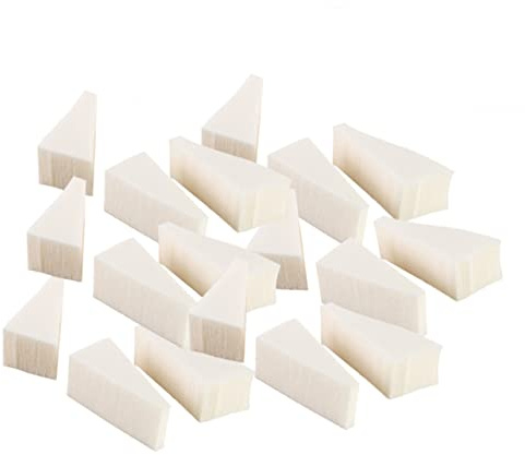 TOVINANNA 40 Pezzi Spugnetta Make Up Triangolare in Spugna Bianco per Applicazione Trucco e Manicure, Puff per Cipria Art, Forma Cuneo Riutilizzabile