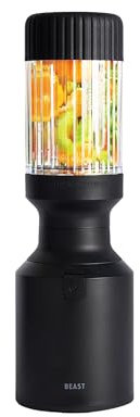 Beast Mighty 650| Premium Compact Personal Blender | Smoothies, Shakes, Dressings, Sauces | Includes Extra Vessels, Lids and Straws | 650W (Black)