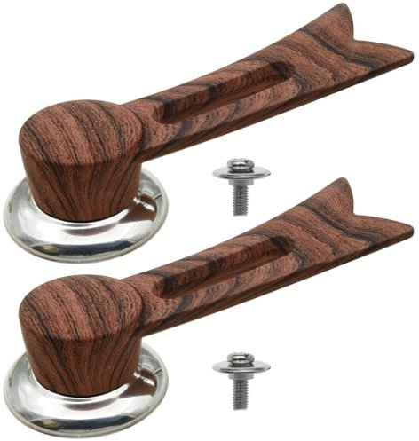 safycaby 2 PCS Universal Pot Lid Top Replacement Knob Wooden Pot Lid Handles Vertical Type Pot Lids Handle for Kitchen Cookware Light Wood Texture (Dark Wood Texture)