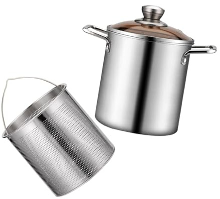 Alipis Freidora Inoxidable Cesta Para Freír Kit Completo Para Cocina Práctica y Duradera
