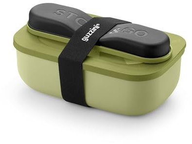 Guzzini Set Lunch Box con Posate da Viaggio Store & Go Verde Avocado