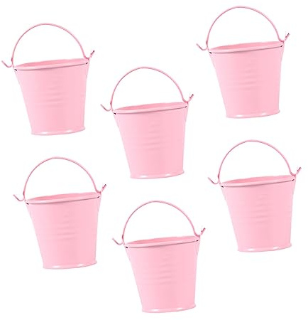 TOYANDONA 1 Juego Maceta Decorativa De Hierro Rosa para Plantas Suculentas Decoración para 6 Piezas
