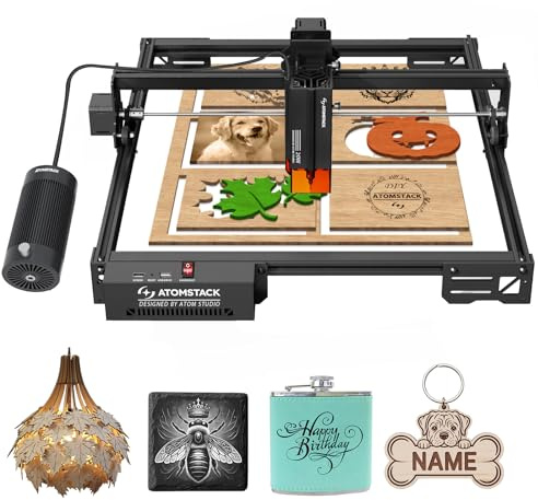 ATOMSTACK A20 Pro V2 20W Ausgangsleistung Laserschneider Lasergravierer mit F30 V2 Air Assist, APP Gravur, Compressed Spot Laser Graviermaschine für Holz Metall Acryl Leder Personalisierte Geschenke