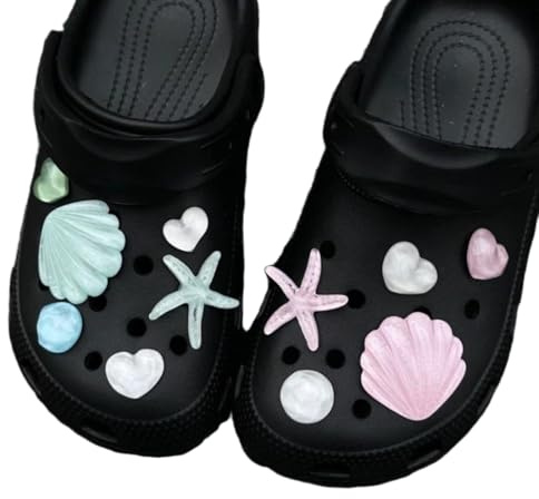 11 Stück Schuh Charms für Crocs Jibbitz, Ozean-Serie DIY Schuhanstecker Schuhanhänger für Crocs Anstecker, Schuh Pins Stecker Aufstecker Anstecker Set, Shoe Deko Zubehör