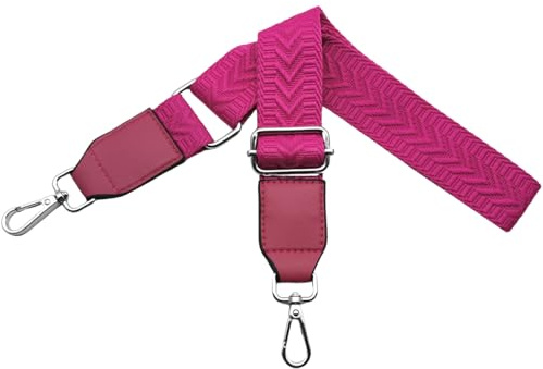 Taschengurte zum Wechseln Schultergurt für Taschen Breit 3.8 cm mit Silber Karabiner Handtaschengurte Leder Schulterriemen für Handtaschen Damen, Umhängetasche, Rose, U2-09