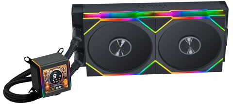 Lian Li Galahad II LCD 280 TL Wireless AiO Wasserkühlung Schwarz – CPU-Kühler mit 280 mm Radiator, LCD Display und TL Wireless ARGB Lüftern