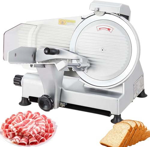 Máquina Cortadora De Carne Eléctrica, Cortadora De Pan Antideslizante De 220 W Con Espesor Ajustable De 0-10 Mm, Hoja De Acero Inoxidable De 25 Cm, Interruptor De Seguridad, Para Queso, Deli