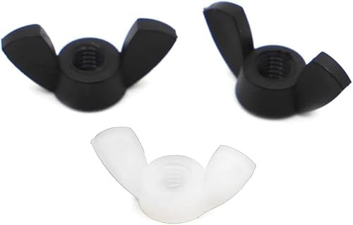 WBTAJZHY Flügelmutter, Flügelmuttern aus weißem und schwarzem Kunststoff/Nylon(White,M5 5pcs)