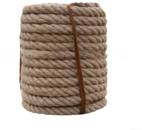 Cuerda de yute natural de 50 m, para cuerda de cáñamo trenzada para manualidades, poste de escalada de gatos, tira y afloja, encuadernación de jardín y decoración del hogar
