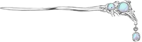 Chinese Hair Stick Chinese Sparkling Gemstone Hairpin Premium Feeling Metal Hair for Women Girls(17x4.7cm)