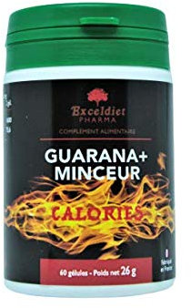 Exceldiet Pharma | Fat Burner – Guarana + Minceur – Brûleur de Graisse, Énergie & Vitalité – Soutien à la Perte de Poids – 60 Gélules Caféine – Brûleur & Coupe-Faim Naturel