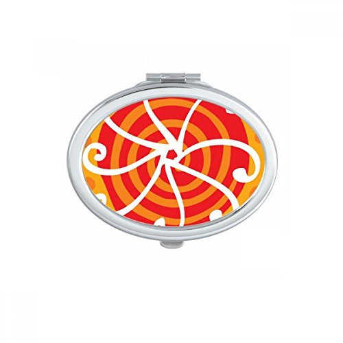 DIYthinker Sonnenschein Muster Mexiko Totems Antike Kultur Zeichnung Oval Compact Make-up Taschenspiegel Tragbare Nette kleine Hand Spiegel Geschenk Mehrfarbig