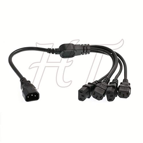 HT-Kabel IEC320 C14 4 x C13 USV PDU Y Splitter Computer PC Netzkabel 10A 250V Verlängerungskabel (60cm (24in))