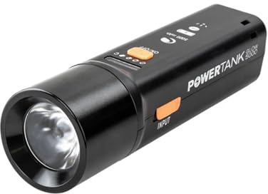 Celestron 93585 PowerTank Glow 5000 Portable USB Rechargeable Power Bank and Red Astronomy Flashlight - 5000 mAh Capacity, Includes Silicone Mount Straps, Black | Wiederaufladbare USB-Powerbank, rote & weiße LED-Taschenlampe, bewahrt Nachtsicht, 5000 mAh Kapazität, Astronomie-Zubehör