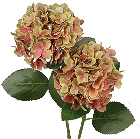 Briful Hortensias artificiales de hortensias de tacto real, flores falsas de 24 pulgadas de alto, plantas de hortensias de tallo largo, bodas de jardín, decoración del hogar
