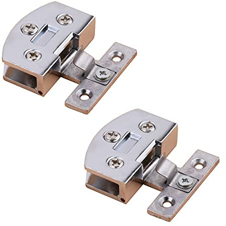 2 Stück Glastür Scharnier-Set, Türscharnier Ersatzteile, Glas-Türklammer, Befestigungsclip Scharnier Möbelzubehör für Vitrine, Weinschrank, Badezimmertür, für 5-8mm dickes Glas