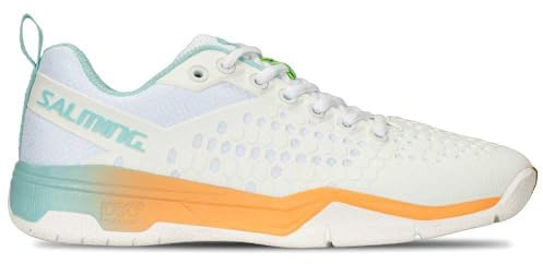 Salming Eagle Indoor/Court/Squash/Badminton-Schuhe für Damen, Weiß/Blassblau