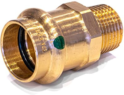 Sanpress Übergangsstück 22 mm x 1 AG Rotguss – Pressfitting für Trinkwasser & Heizungsinstallation – SC-Contur – DVGW zertifiziert