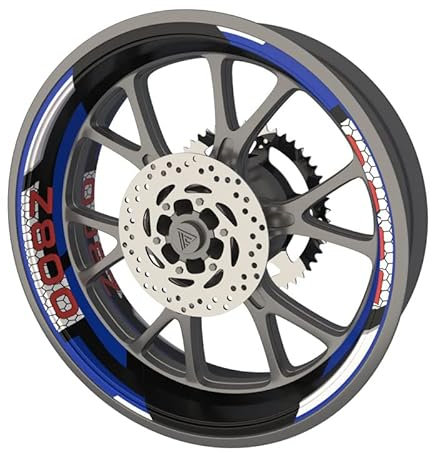 Felgenband für Motorrad Kawasaki Z800 Premium Qualität (Aufkleber für 2 Räder) (blau)