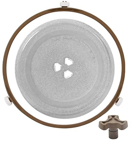 WORDFUN Drehteller Für Mikrowelle, Mikrowellenteller Glass 24.5cm 25.5cm Glasteller Für Mikrowelle, Mikrowelle Drehteller, Ersatz Glasplatte Für Mikrowellen, Ersatzbausätze, Teller Glasteller