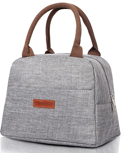 Minicoco Lunch Bag Insulated Lunch Bags for Women Lunch Cool Bag with Front Pocket Portable Thermal Leak-Proof Lunch Bags for Men Girls Children Adults Lunch Bag for Women for Work, School, Picnic