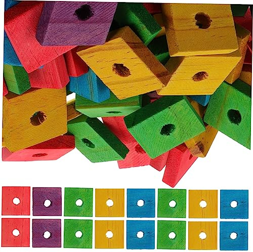 VILLFUL 100 STK Holzspäne Selber Machen Papageienspielzeug Aus Holz Großes Vogelspielzeug Papagei Holzklötze Kauspielzeug Für Vogelpapageien Conure-Spielzeug Hölzern Für Vögel Kautabletten