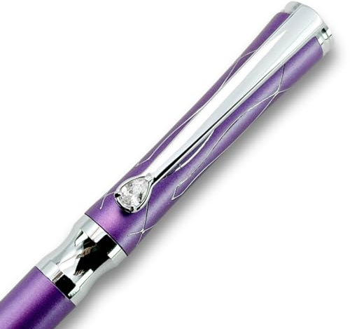 LACHIEVA LUX Luxus-Kugelschreiber für Damen mit Kristall und deutscher Qualitätsmine – Lila