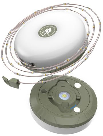 Campinglampe mit 10M LED Lichterkette,2 in 1 USB Rechargeable Outdoor String Lights,Campinglampe,Portable Camping Lights,Lichterkette Camping Dimmbar,Camping Lichterkette für Camping Party Terrasse