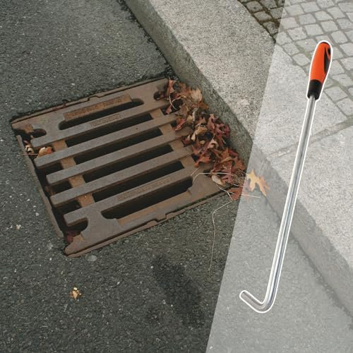 Schachthaken Schachtdeckelhaken mit Gummigriff, Tragbarer Abflussgitterhaken, Hebehaken für Arbeiter/Heimwerker als Werkzeug zum Heben und Ziehen (Size : 70 cm (27 1/2))