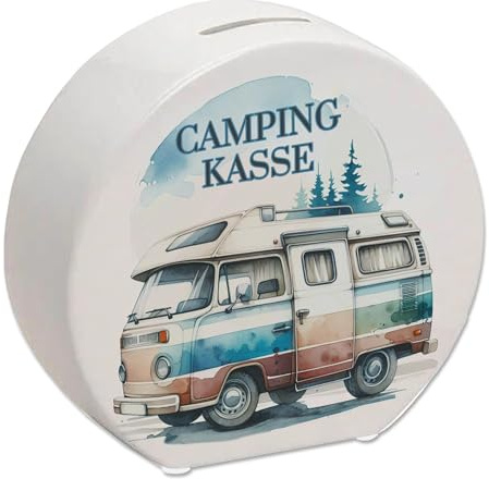 Campingwagen Spardose mit Spruch Campingkasse Wohnwagen Camper Perfekt für Reisen Urlaub Ideal Zur Caravan-Campingplatz Geldgeschenk