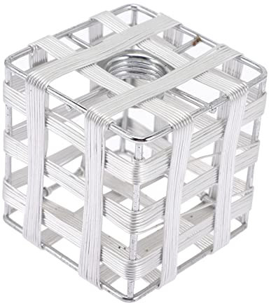 OSALADI Pantalla De Lámpara Pequeña G9 De Aluminio Tejido, Cubierta Para Luz Interior Industrial, Pantalla Moderna Para Hogar y Hotel, Accesorio Metálico Plateado, Uso Sala y Estudio, Paquete Único