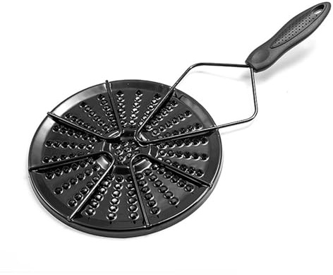BURLOE Heat Spreader Plate, Cast Iron Heat Spreader Gas Stove Non-Stick Round Fast Defrost Iron Wooden Handle Pan Mat Insulation Pad,Black