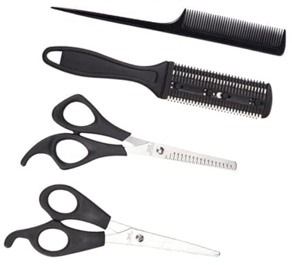 FRCOLOR 4piezas Tijeras y Peine De Peluquería Herramientas Para Cortar Cabello Precisión Exacta Ligero y Fácil De Transportar