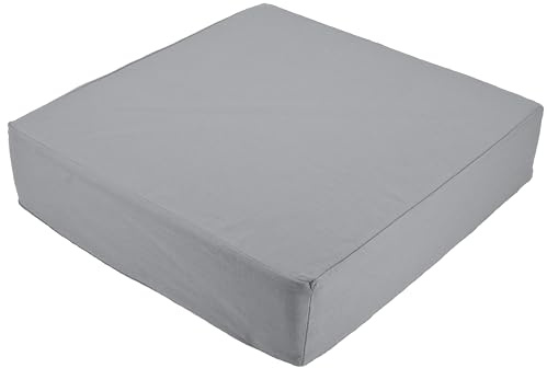 Stylelex Orthopädisches Sitzkissen Box - 100% Baumwolle 225g/m² mit Kaltschaum-Schaumstoff - Qualitatives Stuhlkissen - Feste Qualität - Waschbar (Hellgrau, 40x40x10cm)