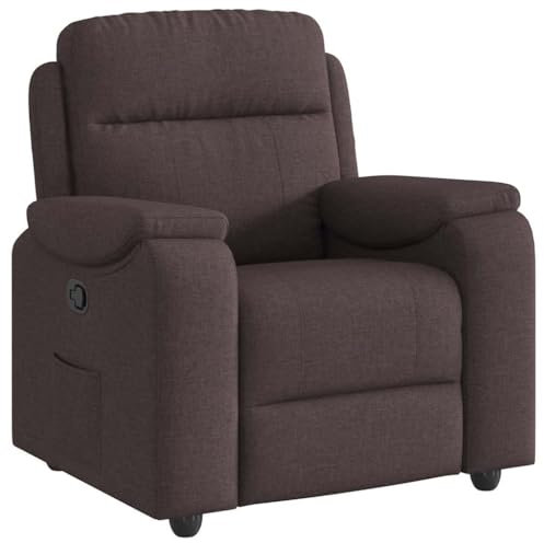 vidaXL Reclinerfåtölj mörkbrun tyg, liggfåtölj, fåtölj, justerbar fåtölj, liggfåtöljer, fåtöljer, justerbara fåtöljer, lutningsbar fåtölj