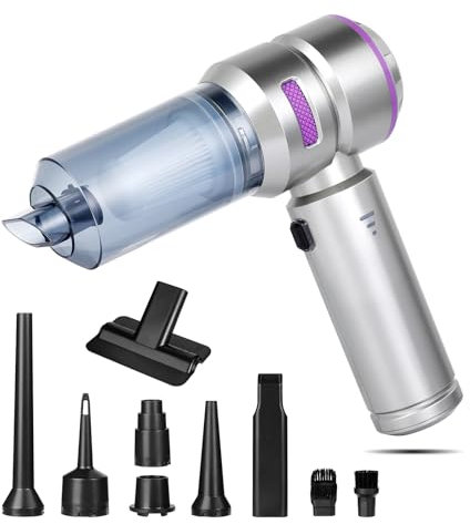 Romon Aspirapolvere Portatile Senza Fili, Aspirapolvere Auto 16000Pa Aspirabriciole USB Ricaricabile Aspirapolvere Aspirazione Piccolo, 4 in 1 Mini Aspirabriciole Senza Fili Potente per Pulizia Casa