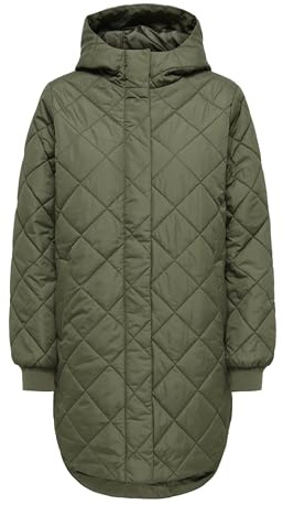 ONLY Quilted Hood Zip Coat Onljuliet OTW Noos Manteau matelassé à Capuche zippé, Kalamata, XL Femmes