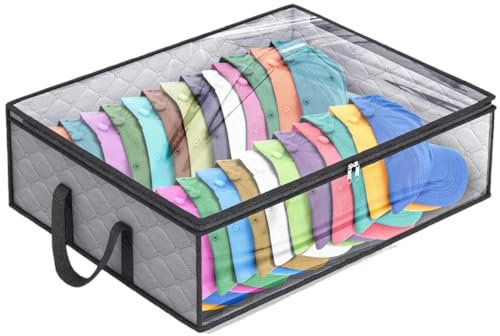 HESHUWEN Hutschachtel Hutbox Breiter Hut-Organizer Hut-Aufbewahrungstasche Hutständer Halter Hutbox Hutschachtel Rund Mit Deckel(1pc Gray)